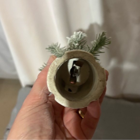 Vintage Light Bulb Socket with Miniature Christmas Tree Decoration 8 Inches - Picture 2 of 3